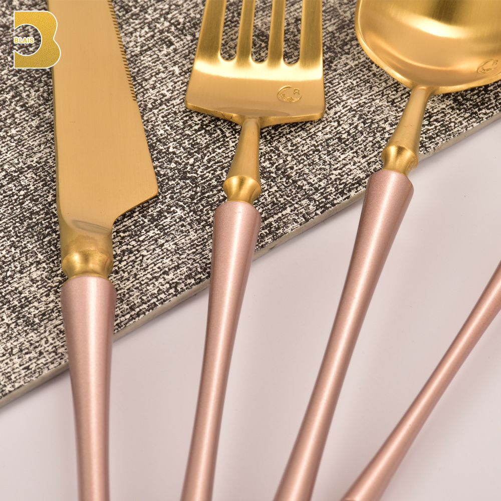 Top Seller 2020 4 Piece SS Cutlery Set Rose Gold Metal Flatware Set Gold pink Stainless Steel Cutlery