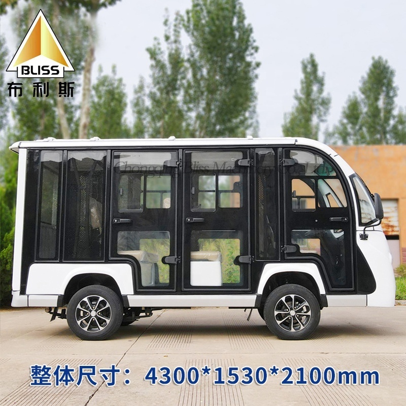 Luxury Golf Cart 4 Wheel Drive Electric Enclosed Golf Cart Motor 72V 8 Seater Mini Vintage Car Sightseeing Bus Car