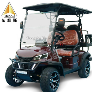 Sightseeing Bus Car Golf Cart Wheels 4 Wheel Tour Car Off Road 48V 4X4 Golf Carts Electric 4 Seater Club Car Golf Cart