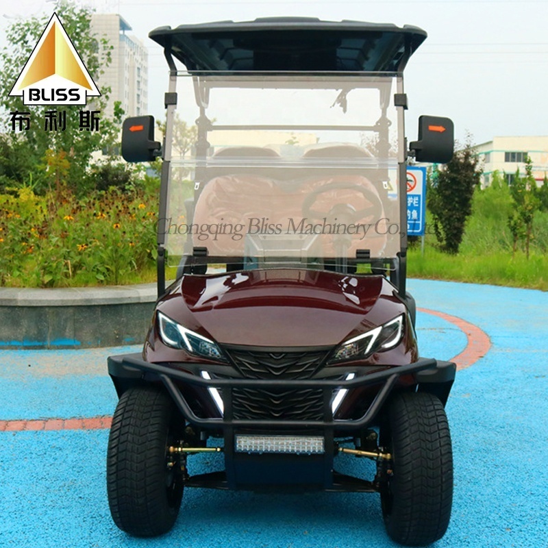 Sightseeing Bus Car Golf Cart Wheels 4 Wheel Tour Car Off Road 48V 4X4 Golf Carts Electric 4 Seater Club Car Golf Cart