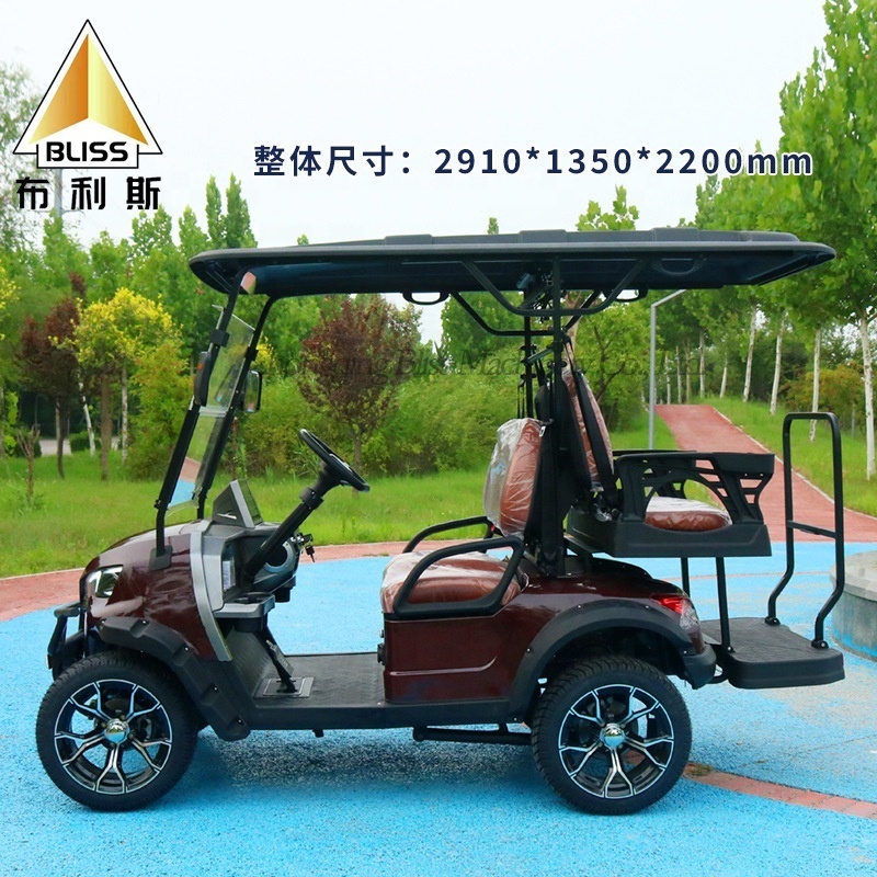 Sightseeing Bus Car Golf Cart Wheels 4 Wheel Tour Car Off Road 48V 4X4 Golf Carts Electric 4 Seater Club Car Golf Cart