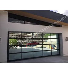 Full view transparent plexiglass tempered glass garage door modern house garage door