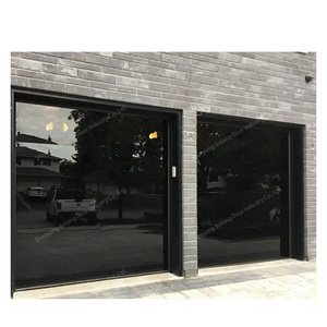 Modern Design Bifold Garage Doors Automatic Rolling Aluminum Alloy Vertical Folding Doors with Glass for Villa Application