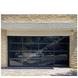 Full view transparent plexiglass tempered glass garage door modern house garage door