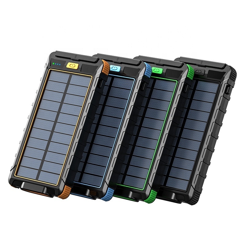 Hot Trending Wholesale Wireless Solar Mobile Charger Portable Power Bank 10000mah with 2 Strong Flashlights and Compass Outdoor