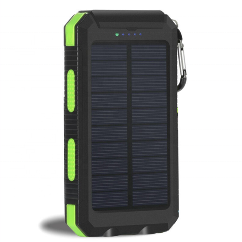 Outdoor Camping Laptop Mobile Charger 10000mAh Dual USB Rechargeable Portable Solar Power Bank