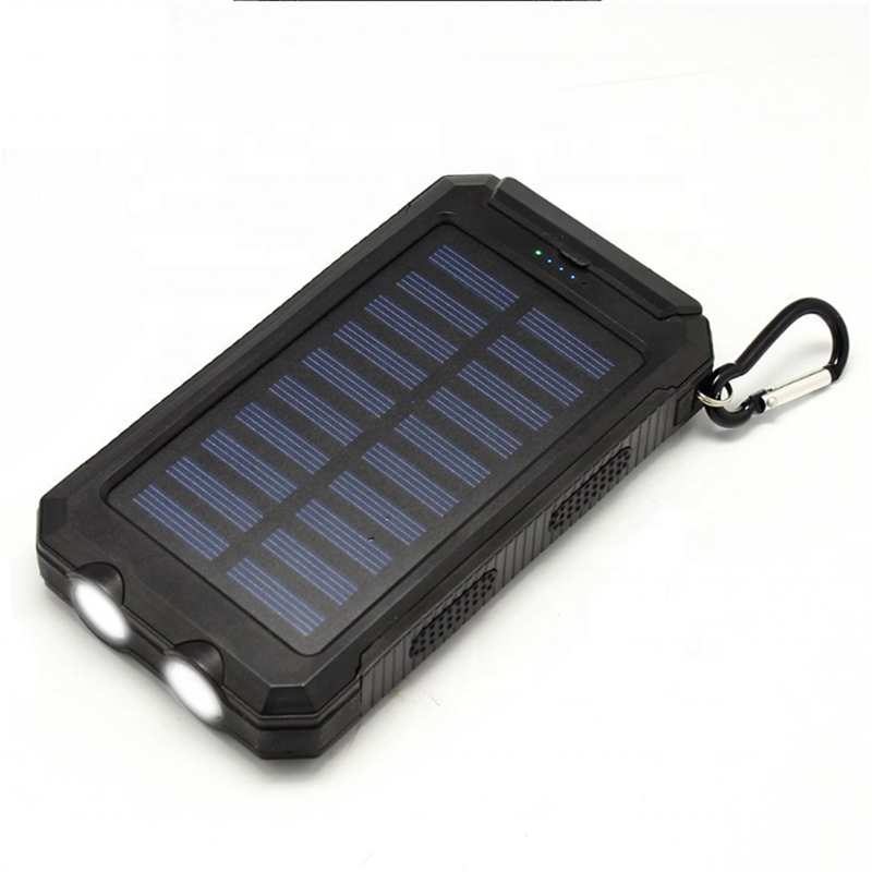 Outdoor Camping Laptop Mobile Charger 10000mAh Dual USB Rechargeable Portable Solar Power Bank