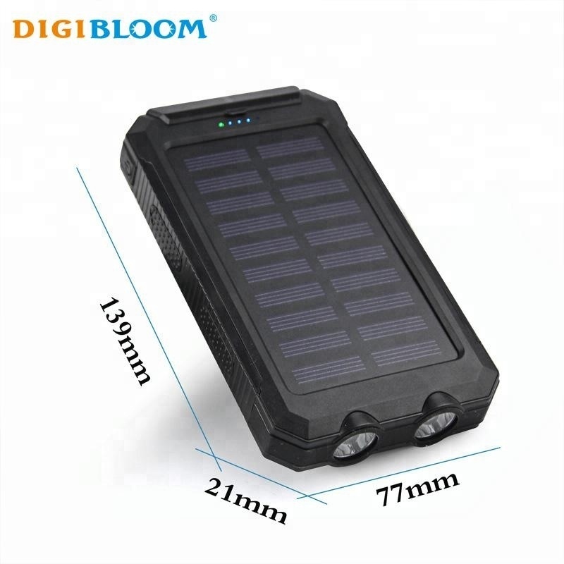 Free Sample Portable Mobile Solar Charger Power Bank Outdoor External Phone Battery Pack with Compass for iphone