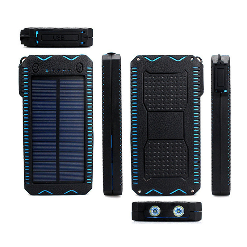 Digibloom Outdoor Waterproof 2 LED Solar Charger 2 USB Portable 10000mAh Solar Power Banks Cigarette Lighter