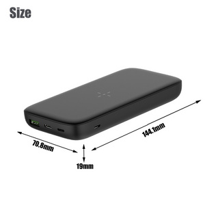 Ultra Thin Mini Portable Pack Fast Charging Qi 15W Wireless Power Bank Outdoor Charging for iphone Android Phone with Led Lights