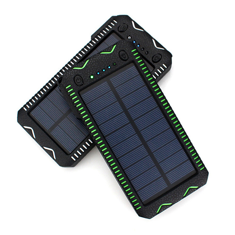 Digibloom Outdoor Waterproof 2 LED Solar Charger 2 USB Portable 10000mAh Solar Power Banks Cigarette Lighter