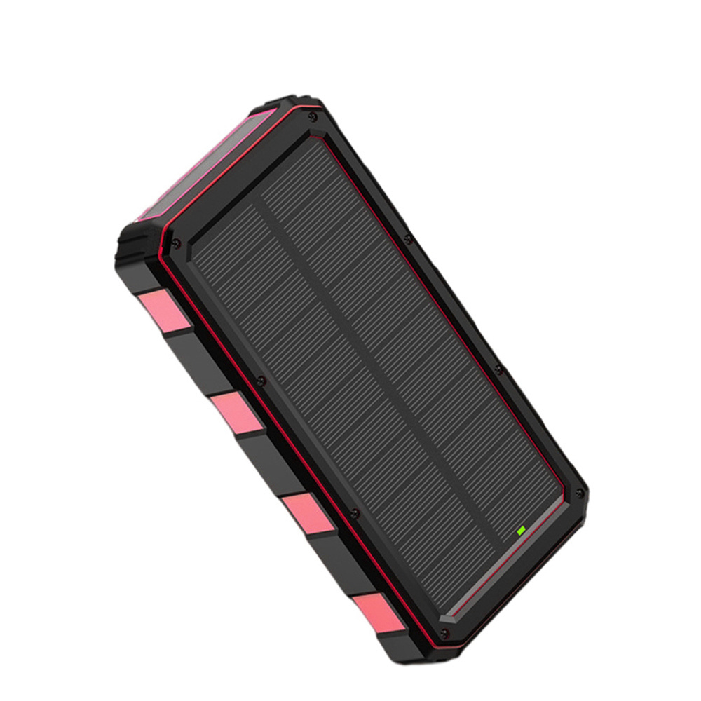 Dual Usb Waterproof 20000Mah Portable Solar Panel Foldable Power Bank With Fast Charger Mobile Phone Led 20000Mah