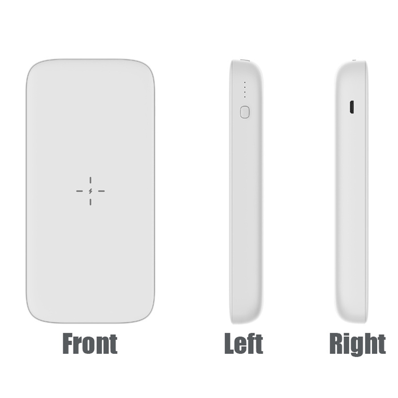 Ultra Thin Mini Portable Pack Fast Charging Qi 15W Wireless Power Bank Outdoor Charging for iphone Android Phone with Led Lights