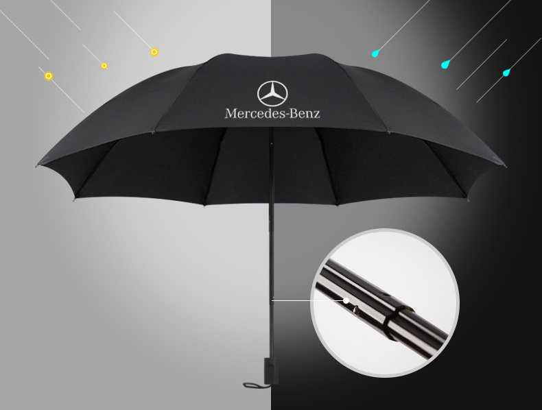 Import Umbrellas 3 Fold Manual Open Custom Printed Umbrella Car Brand Logo Rubber Coating Handle for Car