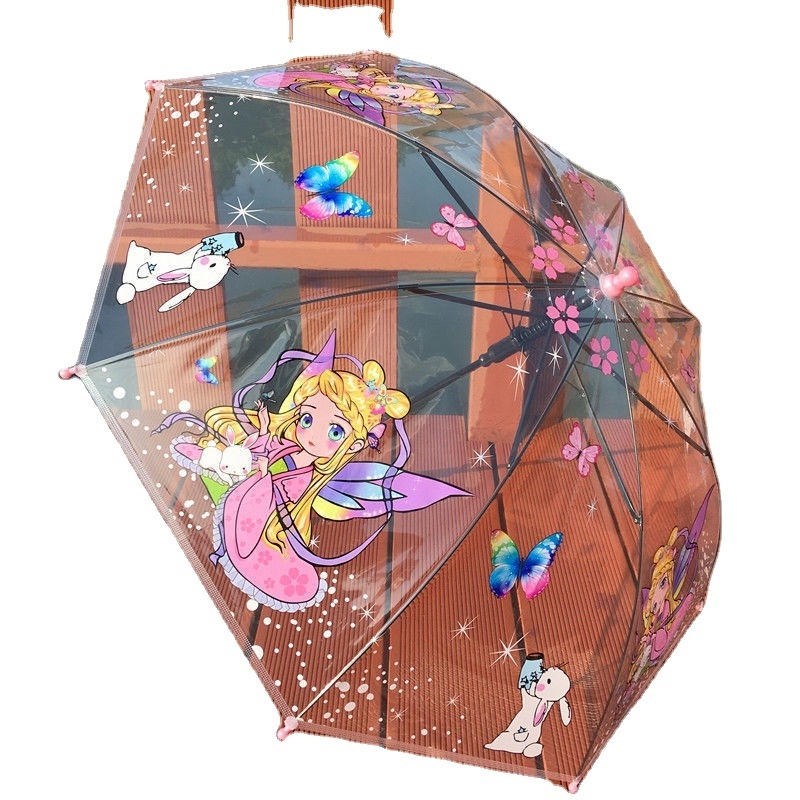 Dome Umbrella for Boys and Girls Toddlers Back to School Stick Rain Umbrella with Wide Canopy