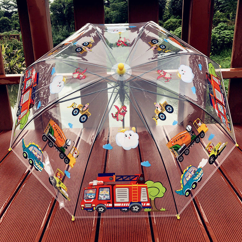 Dome Umbrella for Boys and Girls Toddlers Back to School Stick Rain Umbrella with Wide Canopy