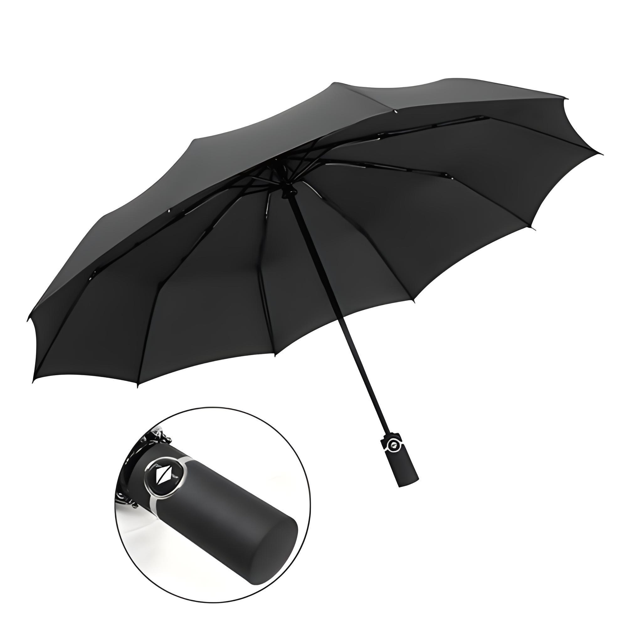 Branded LOGO Print Portable 3 Fold Auto Sun Shade Promotional Custom Fold Fashion Travel Rain Automatic Umbrella with LOGO