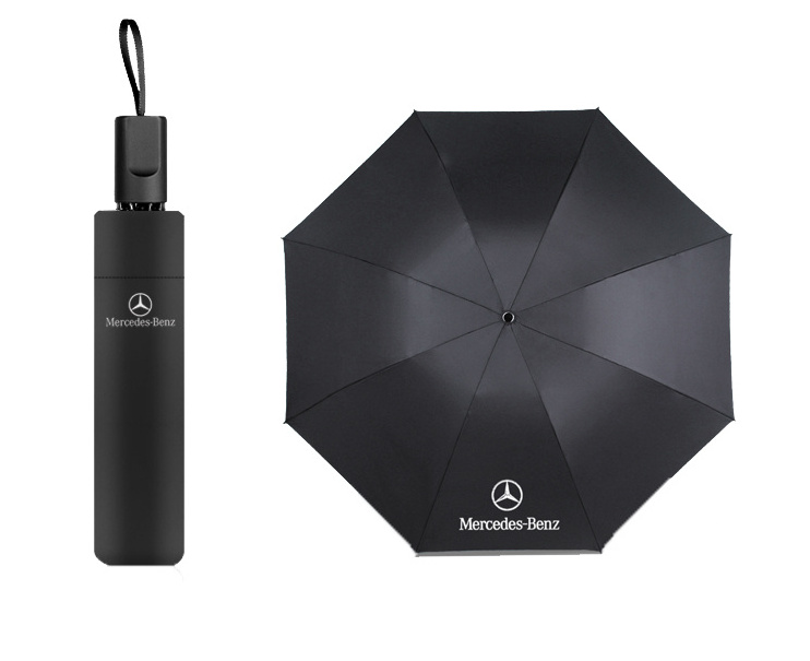 Import Umbrellas 3 Fold Manual Open Custom Printed Umbrella Car Brand Logo Rubber Coating Handle for Car