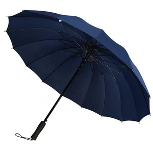 190t 210t Pongee Fabric Storm Umbrella 16k Anti Slip Foam Handle Straight Umbrella Auto Open