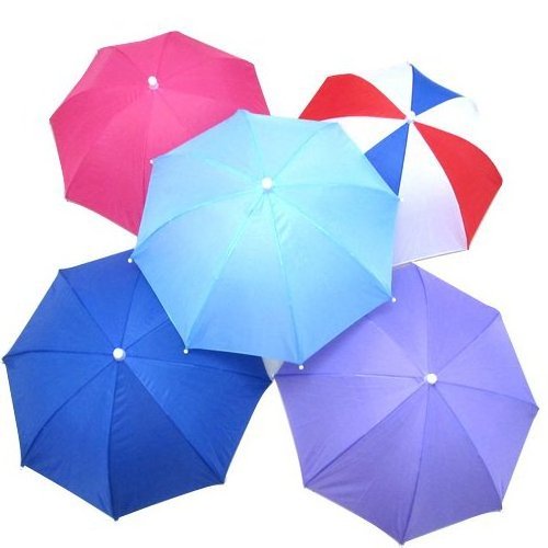 Outdoor  Hat Head Shape Umbrella Hat  Color Fishing Umbrella   on the head