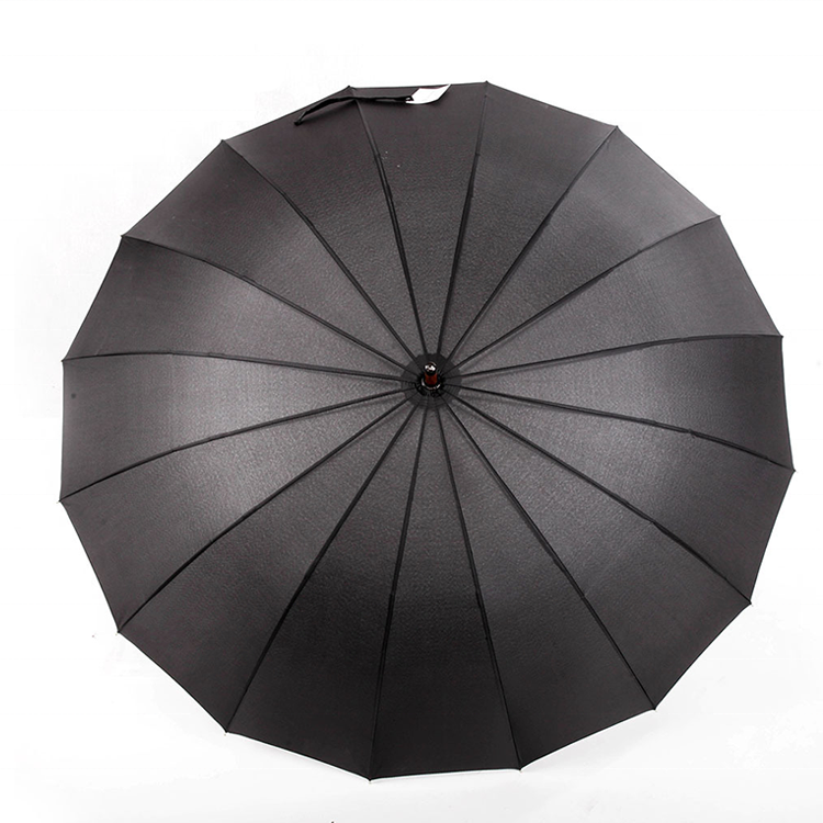 High Quality Black Promo Custom Brand Name Wooden Handle Straight Umbrella