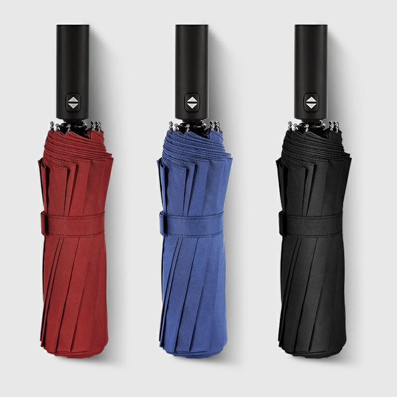 BIG Folding 3 Fold Auto Open Umbrella Different Color Automatic One Button Operate Umbrella