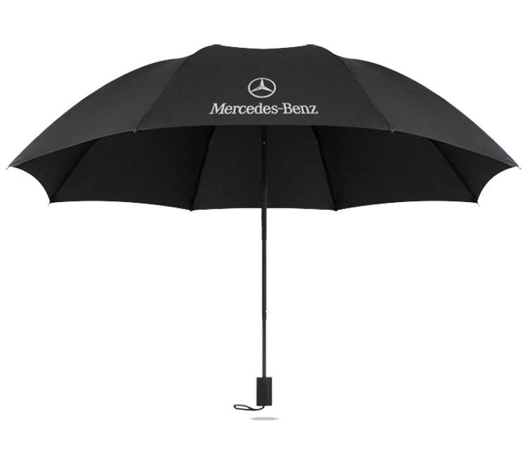 Import Umbrellas 3 Fold Manual Open Custom Printed Umbrella Car Brand Logo Rubber Coating Handle for Car