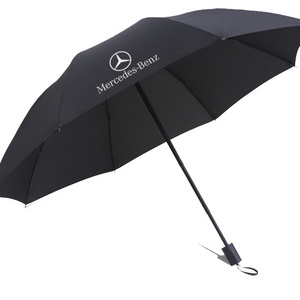 Import Umbrellas 3 Fold Manual Open Custom Printed Umbrella Car Brand Logo Rubber Coating Handle for Car