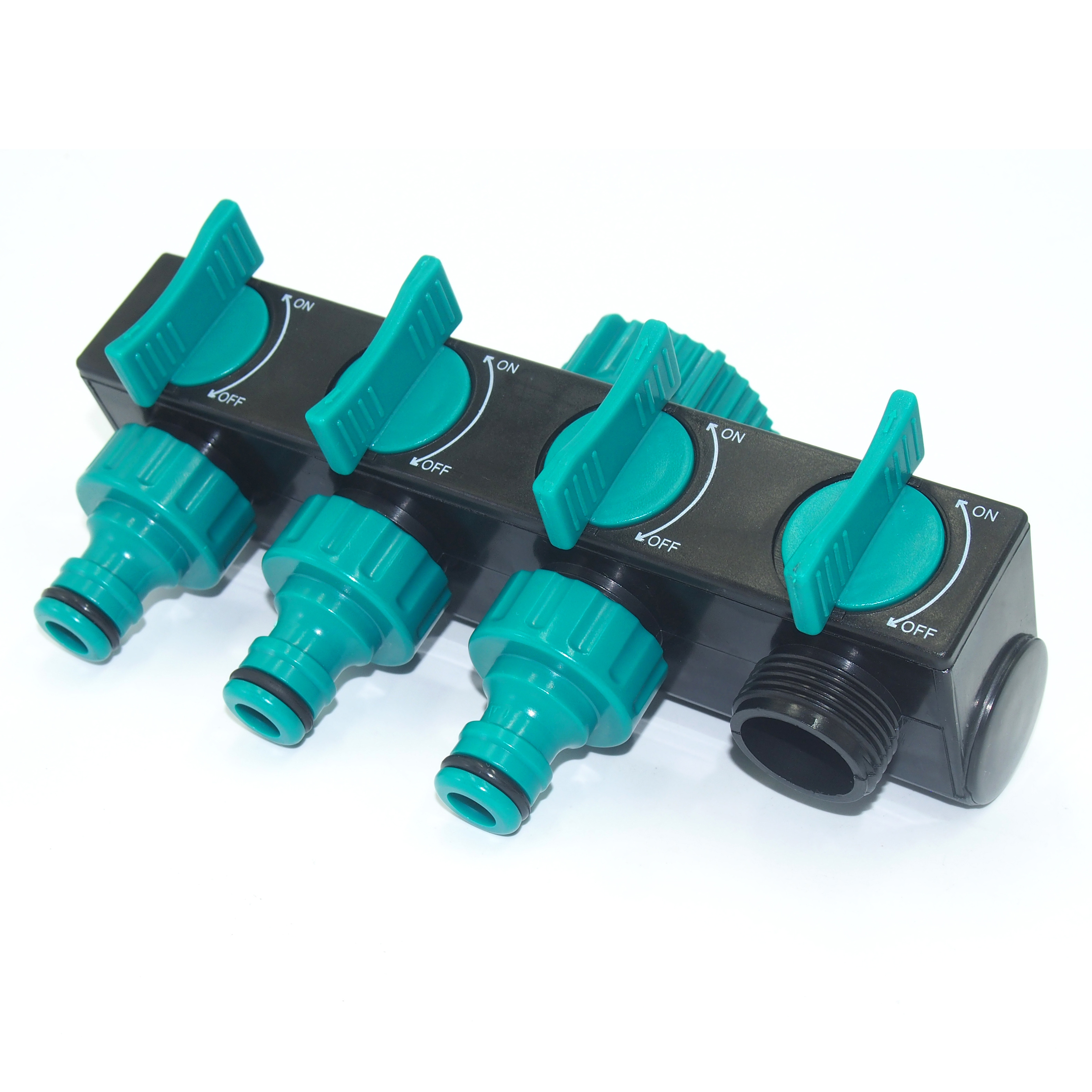 Plastic 4-way garden hose pipe splitter for lawn