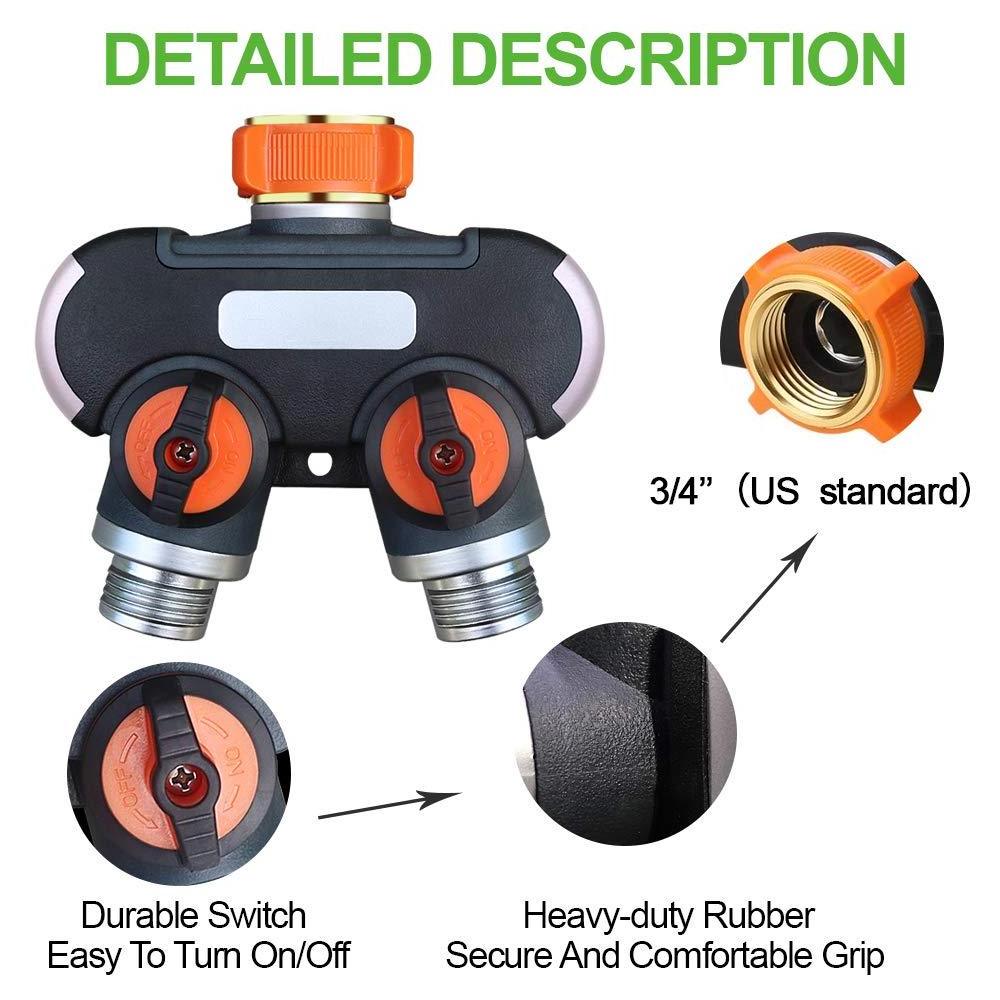 Metal 2 way garden hose Y splitter