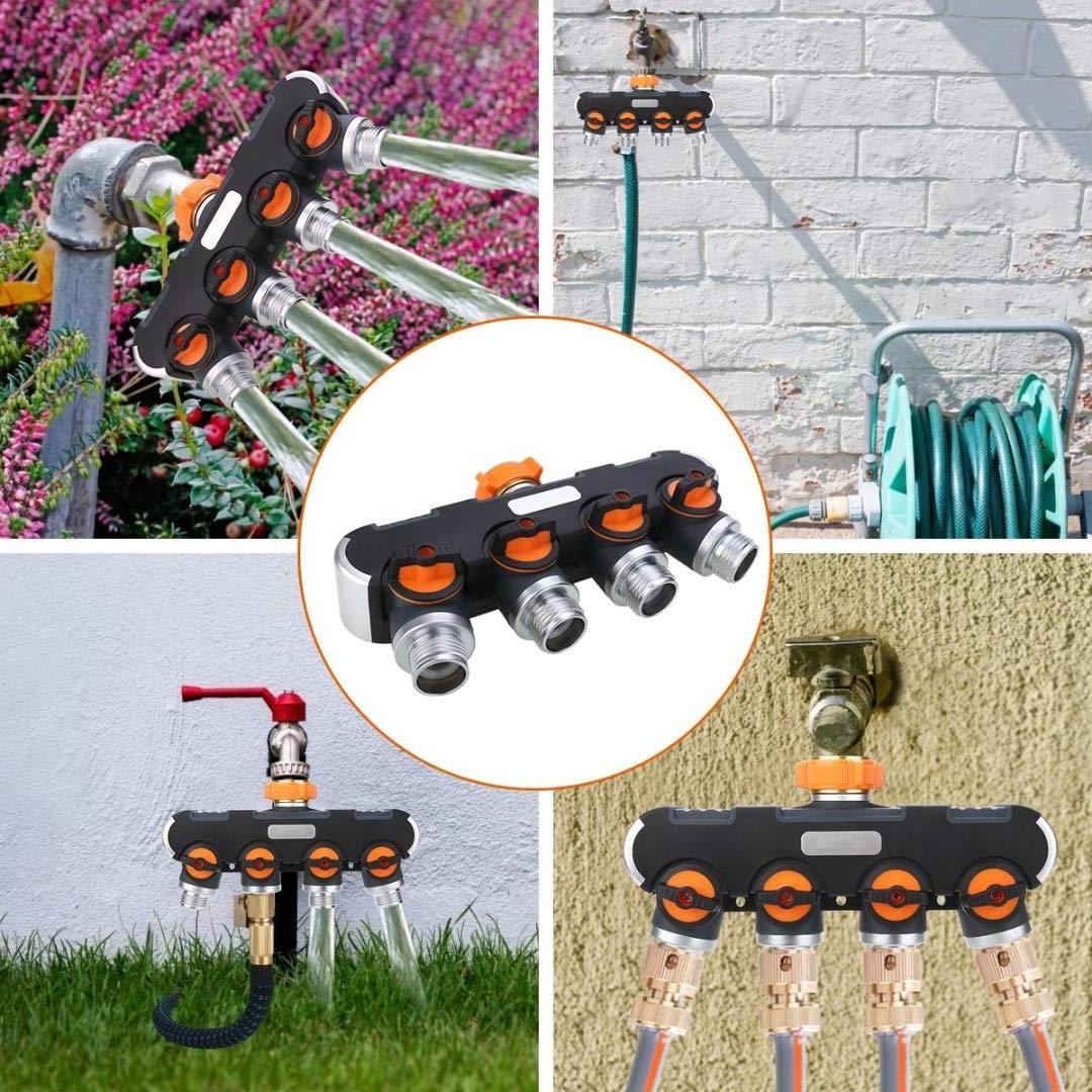 Metal 4 way garden hose splitter