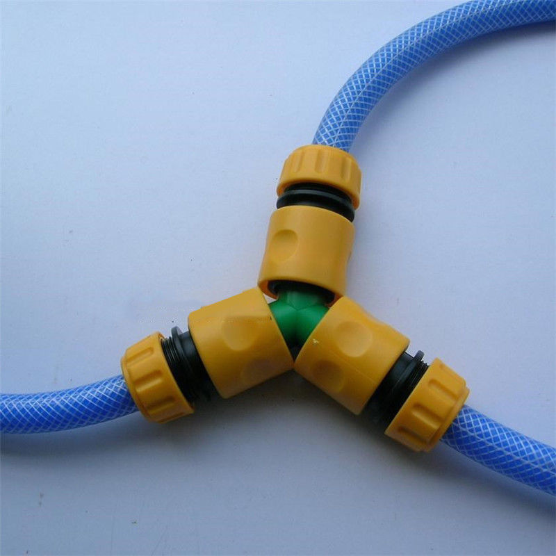 Plastic 3-way garden hose y connector