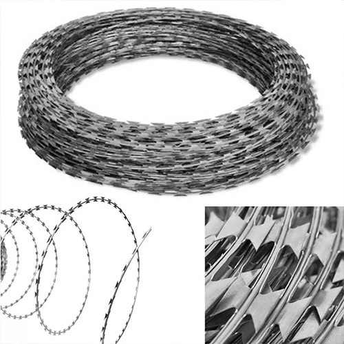 Razor blade wire mesh roll / security razor blade fence for house / BTO-22 razor barbed wire mesh