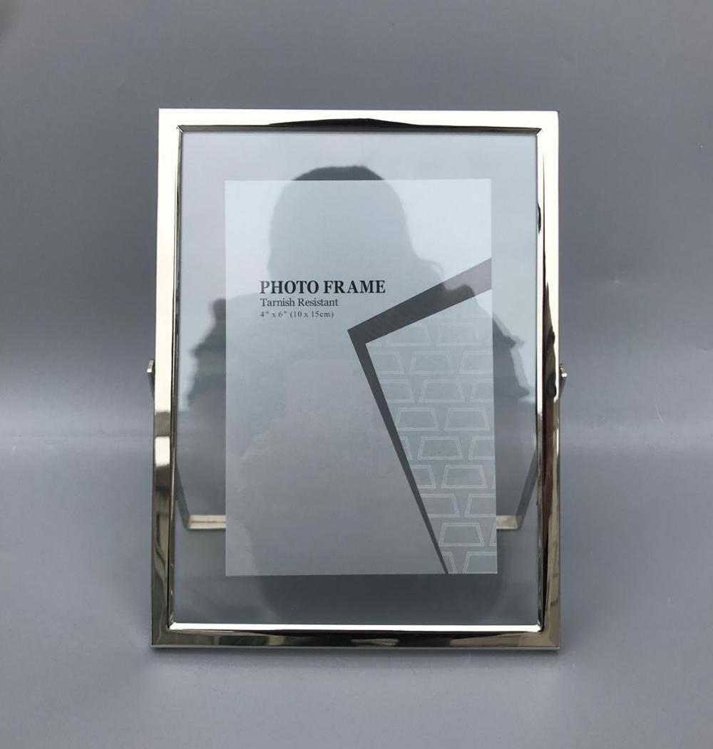 2018 new style metal photo frame, Stainless Steel picture frame, Silver picture frame for table art