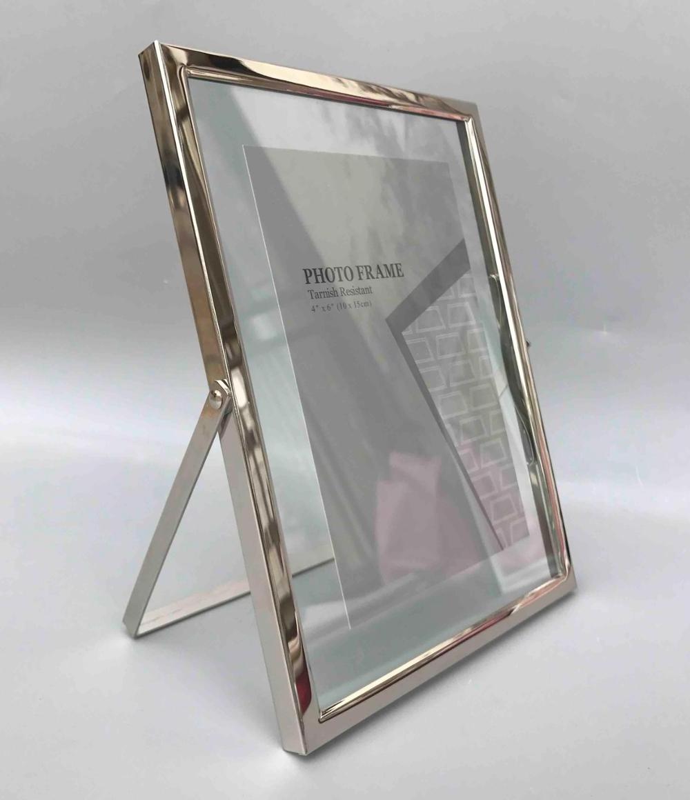 2018 new style metal photo frame, Stainless Steel picture frame, Silver picture frame for table art