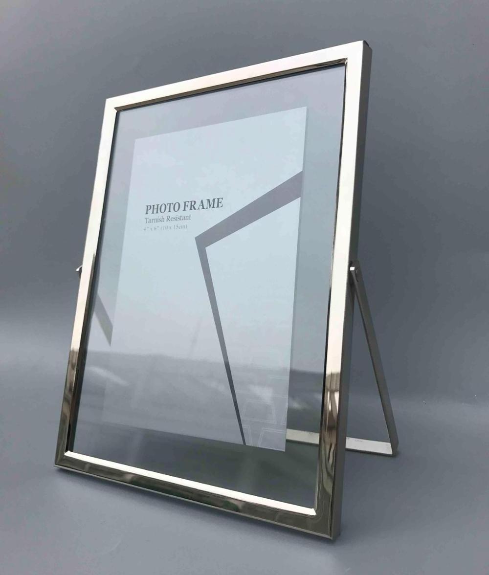 2018 new style metal photo frame, Stainless Steel picture frame, Silver picture frame for table art