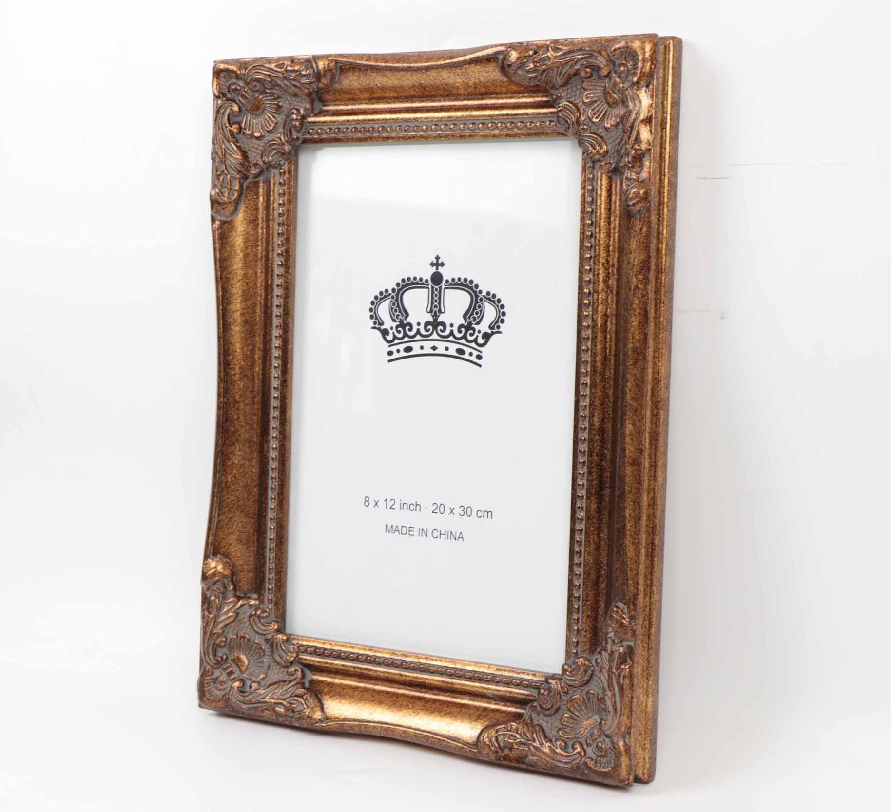 Wood antique photo frame, Baroque style frame for oil painting, Hand-made picture frame