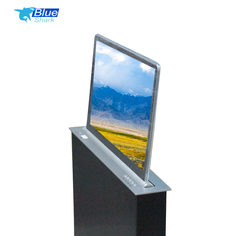 15.6inch Paperless system Motorized pop up LCD Monitor Lift with Widescreen for Conference Table extra thin with touch screen