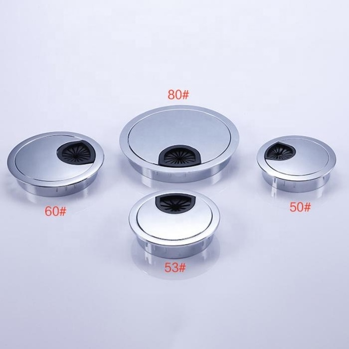 Zinc Alloy Round Table Wire Hole Covers Outlet Port Computer PC Desk Cable Grommet Line Holder 50mm/53mm/60mm/80mm