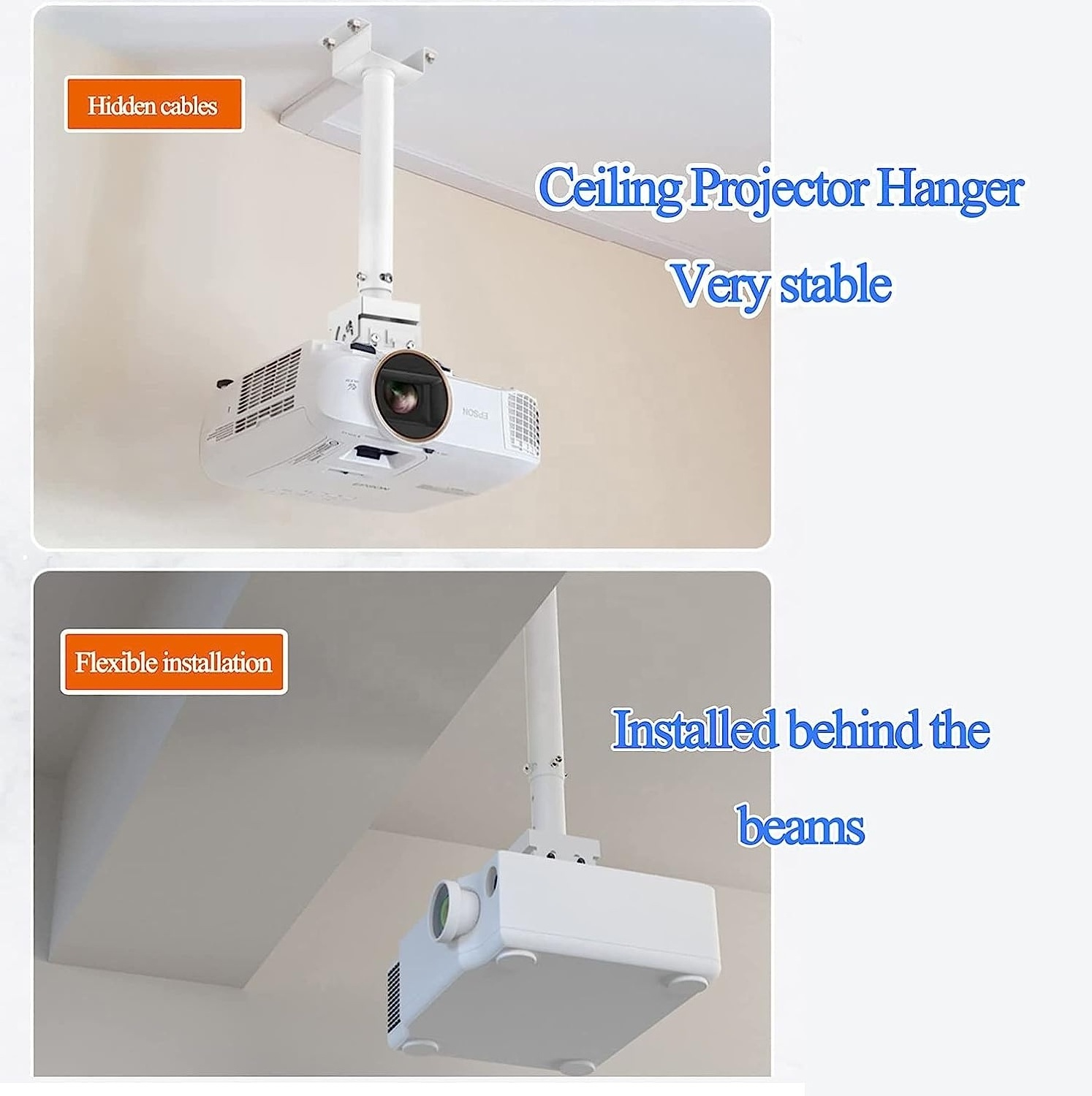 Universal Projector Ceiling Mount Strong Extending Drop Ceiling Projector/Height Adjustable Projector Mount Mounting Bracket