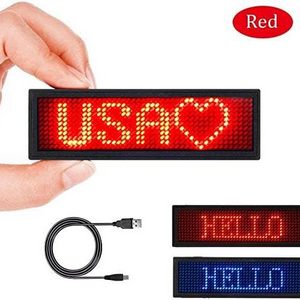 LED Name Badge for Business USB Programming Digital Display 44 x 11 Pixels Use Rechargeable LED Card Screen