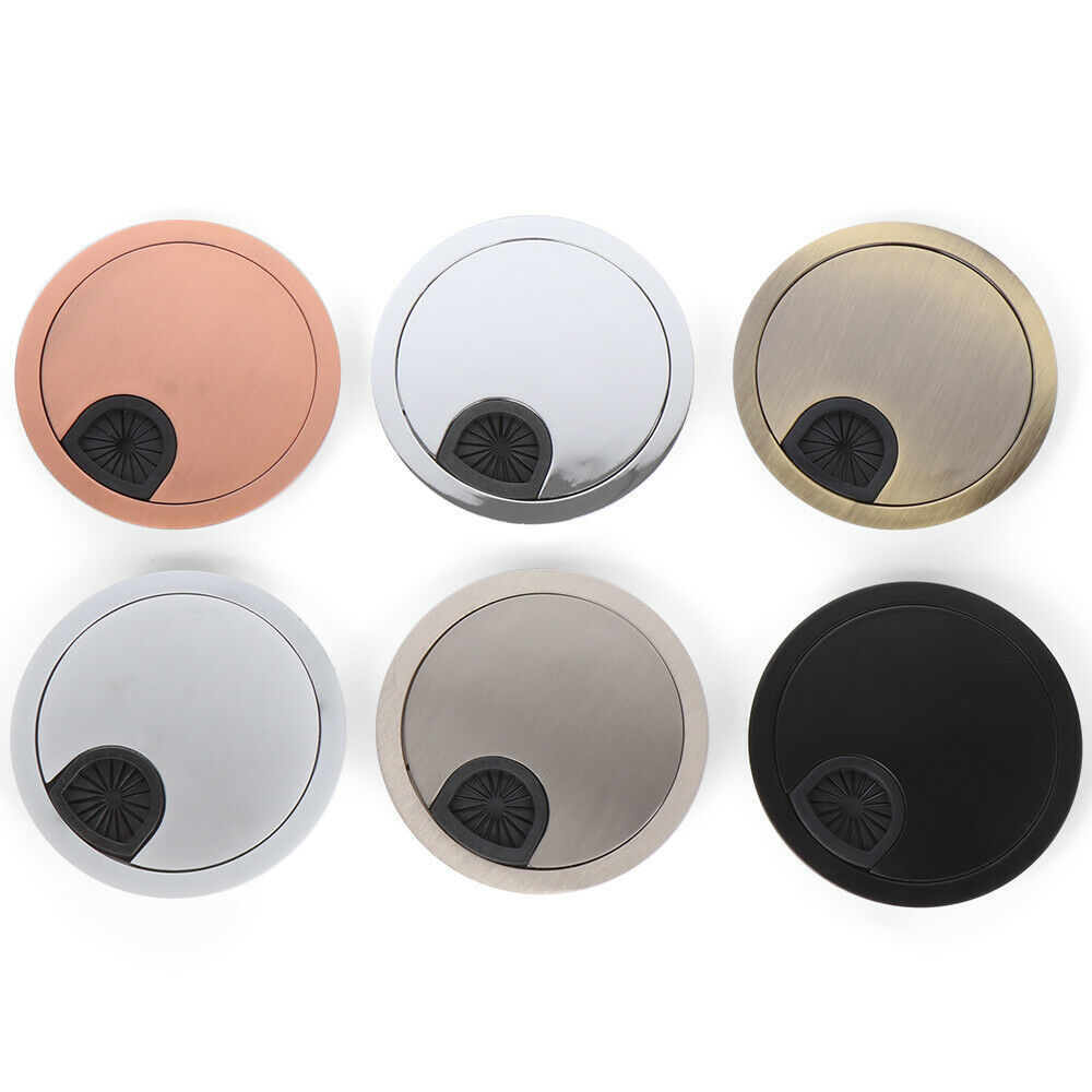 Zinc Alloy Round Table Wire Hole Covers Outlet Port Computer PC Desk Cable Grommet Line Holder 50mm/53mm/60mm/80mm