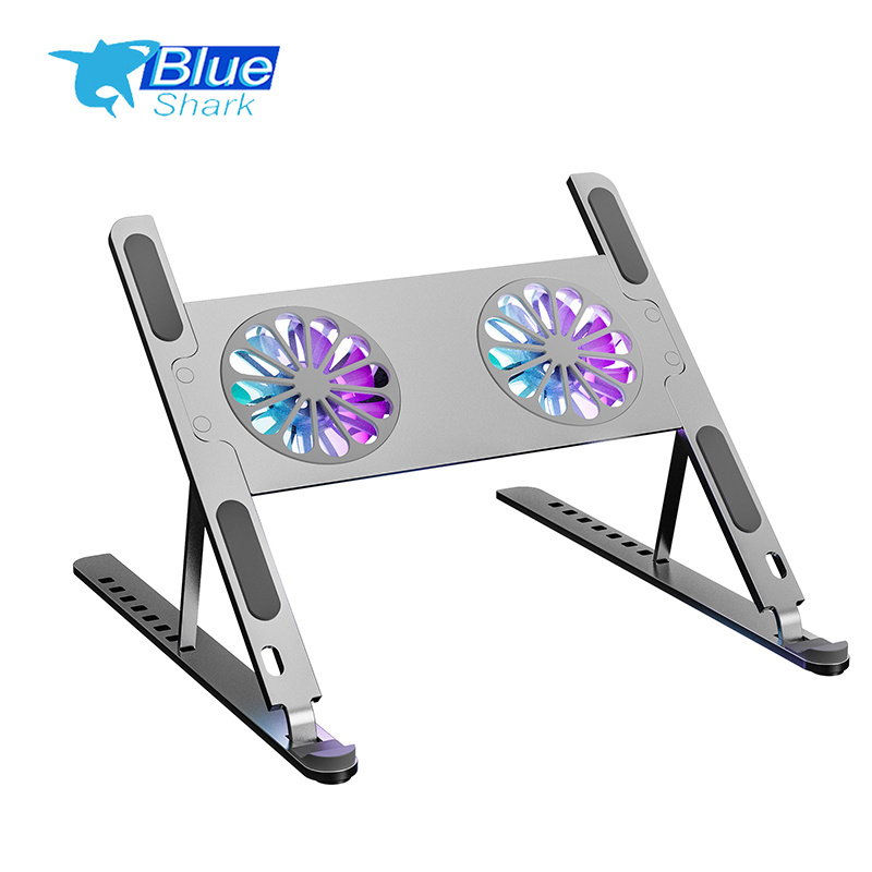 8 Level Adjustable Computer cooler Foldable Tablet Stand Aluminium alloy Laptop Cooling Pads  Laptop Fan Riser for office