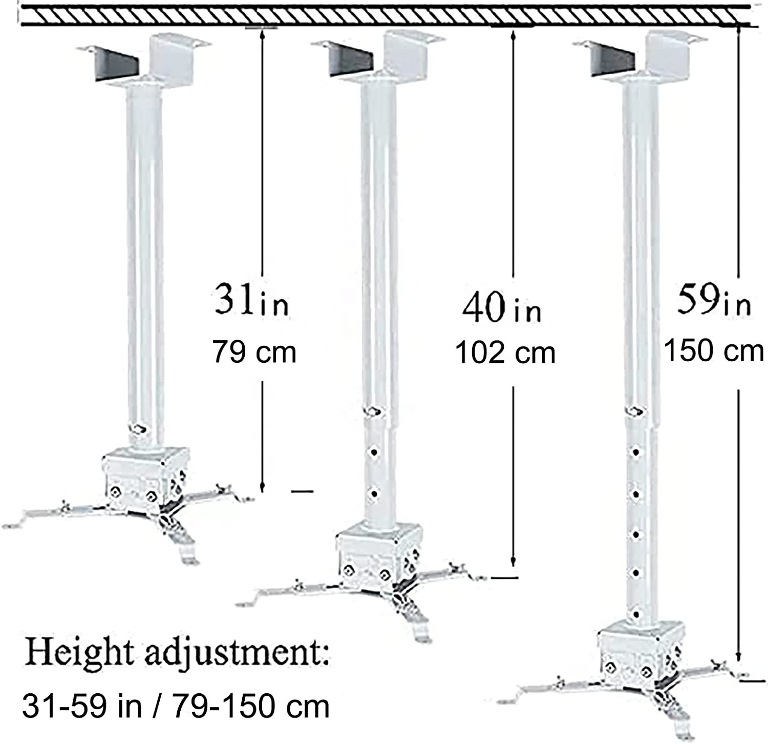 Universal Projector Ceiling Mount Strong Extending Drop Ceiling Projector/Height Adjustable Projector Mount Mounting Bracket