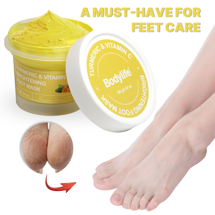 100g Turmeric & Vitamin C Brightening Foot Mask Foot Cream Moisturizing Dead Skin Turmeric Moisturizing Hydrating Foot Mud Mask