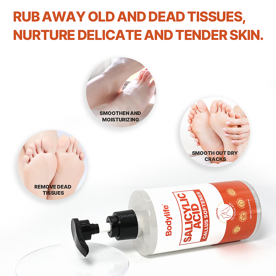 Private Label Dead Skin Removal salicylic Foot Exfoliate Peel Off gel Callus Moisturizes Soften Feet gel For Dry Cracked Heels