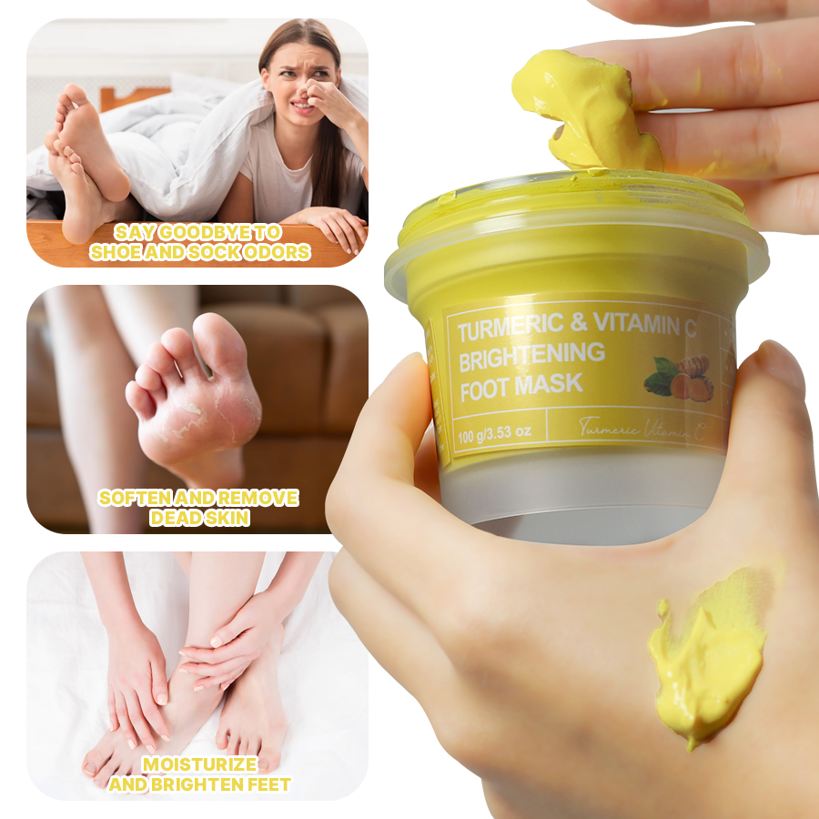 100g Turmeric & Vitamin C Brightening Foot Mask Foot Cream Moisturizing Dead Skin Turmeric Moisturizing Hydrating Foot Mud Mask