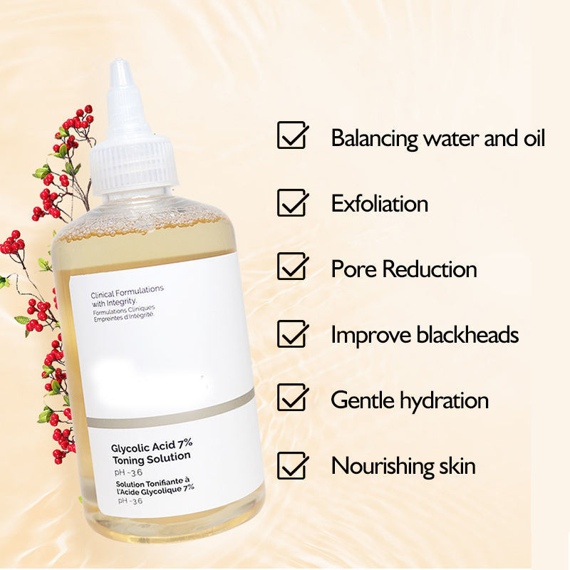 Glycolic Acid 7% Toning Solution Face Toner 240ml Skin Hydrating Ordinary Glow Aha Bha Pha Brightening Exfoliating Toner