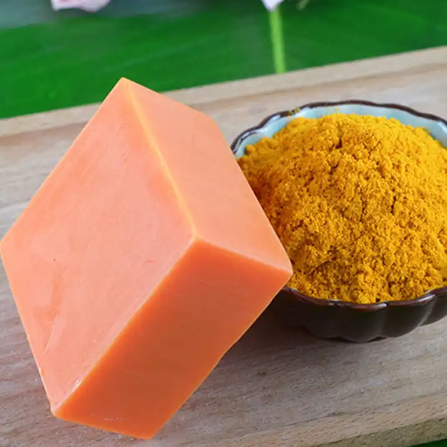 Private Label Oem Odm 100g Turmeric Soap Natural Whitening Collagen Body Face Shower Soap Bar Turmeric Face Soap