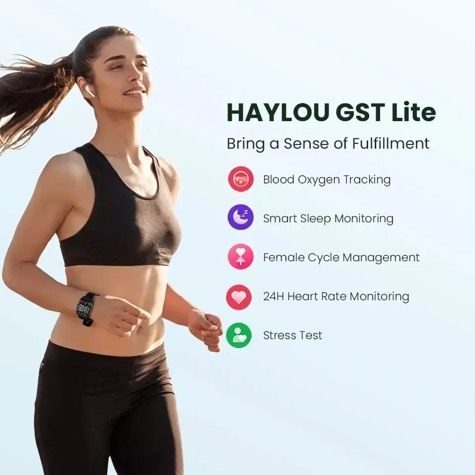 Original Haylou GST Lite-LS13 Smart Watch With Alexa Built-in 24H Heart Rate 120 Sports Modes Smart Watch